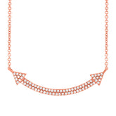 0.19ct 14k Rose Gold Diamond Pave Necklace